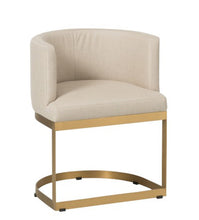 Cargar imagen en el visor de la galería, silla de lino beige y patas doradas