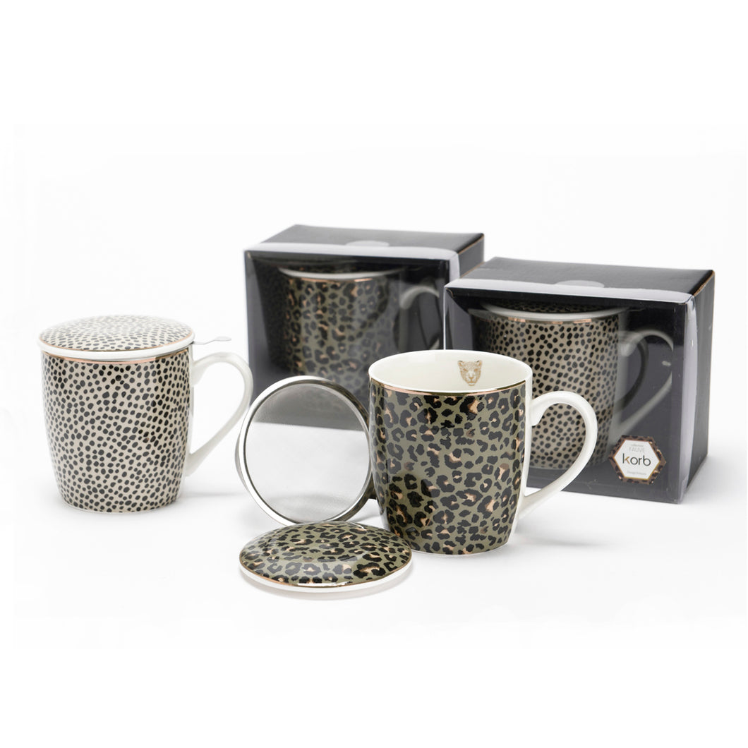 Taza con filtro y tapa Animal Print