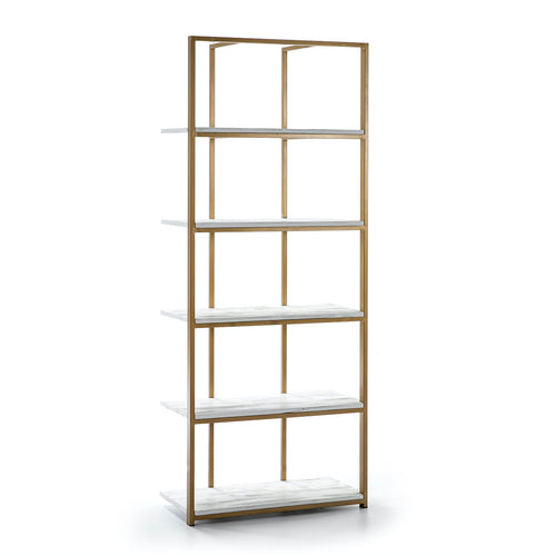 Estantería madera blanca y dorado