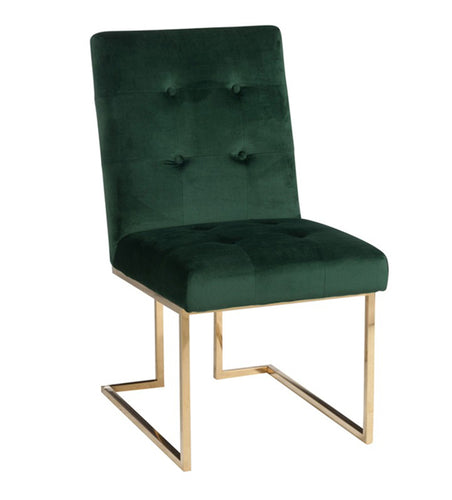silla terciopelo verde dorado