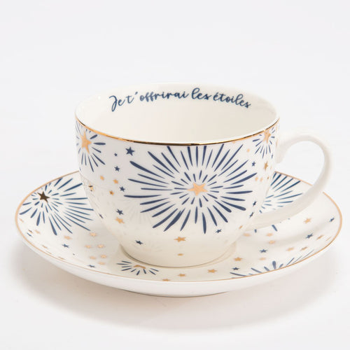 Set de 2 Tazas y Platos Serie Cosmos