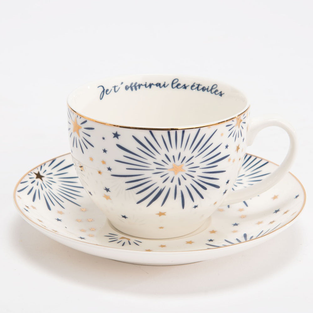 Set de 2 Tazas y Platos Serie Cosmos